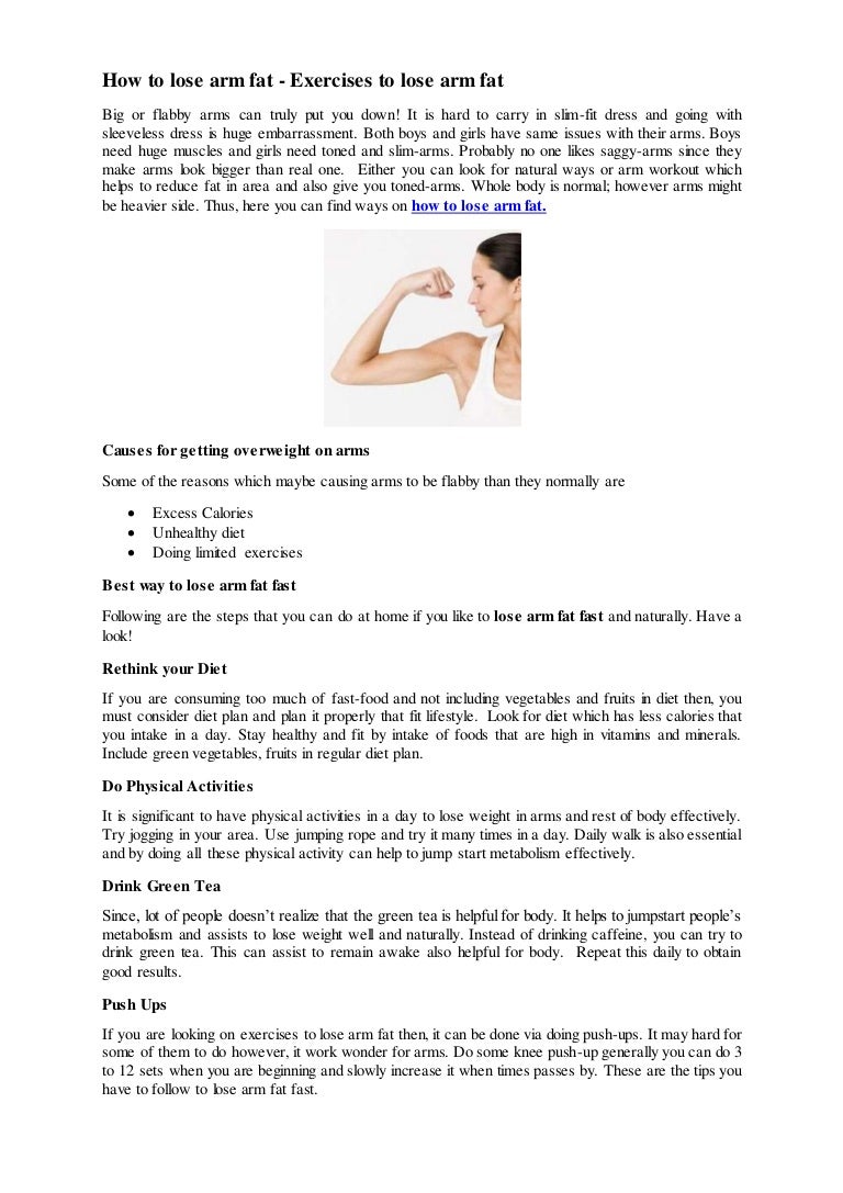 how to lose arm fat fast in a month